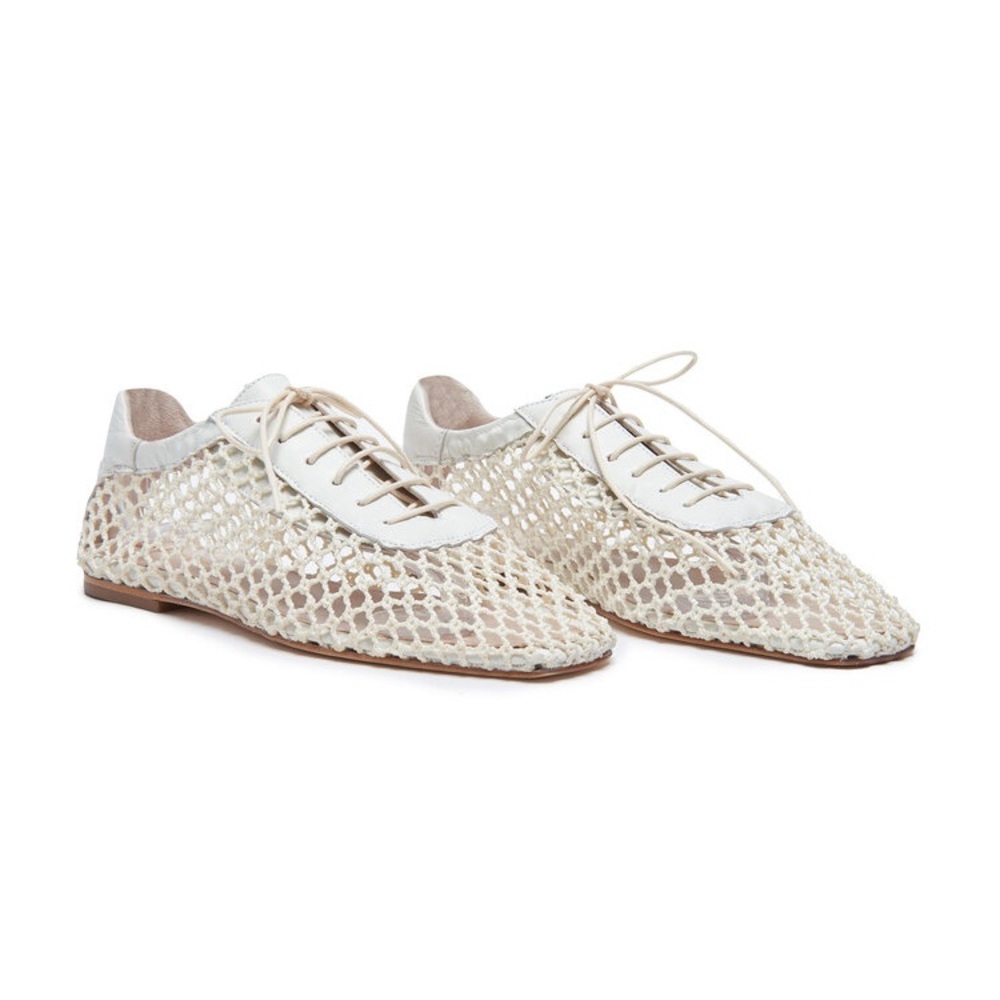 Andrea Gomez Antonia Woven Leather Oxford Flats